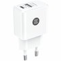Tech One Tech Cargador de pared 12W con USB-A y USB-C Blanco TEC2904